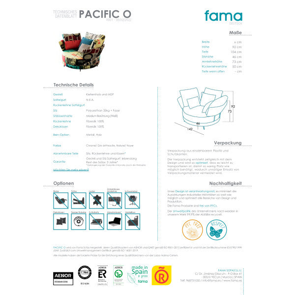 Fama ,Pacifik O' Sessel - verschiedenste Stoffe & Farben möglich