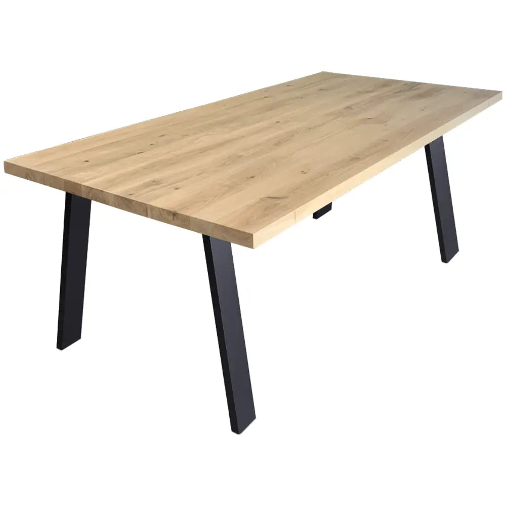"Theo" - Eiche Massivholztisch mit gerader Tischkante - Transparent