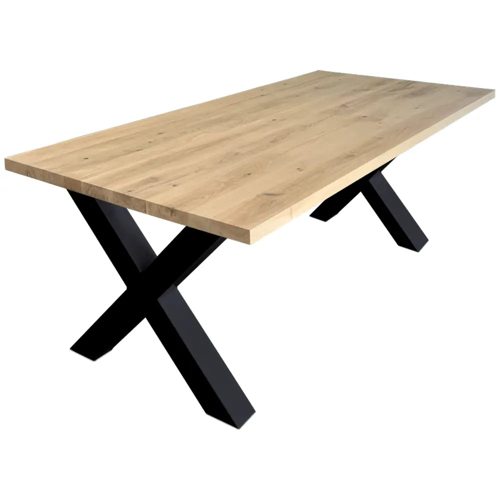 "Theo" - Eiche Massivholztisch mit gerader Tischkante - Transparent